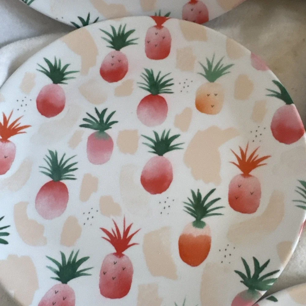 7 SIGRID OLSEN MELAMINE Tropical Island Pineapple Small Plate 7.75
